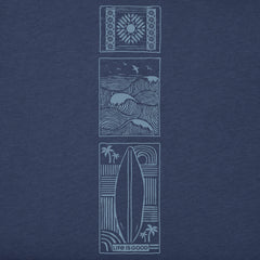 Men's Woodcut Beach Sleeve Long Sleeve Crusher Tee
