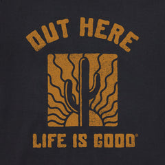 Men's Out Here Cactus Sunset Short Sleeve Crusher Tee