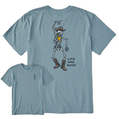 Men's Skeleton Cowboy Dance Short Sleeve Crusher Tee