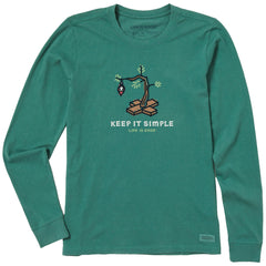Women's Keep it Simple Christmas Tree Long Sleeve Crusher Tee