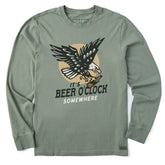 Men's It's Beer O Clock Somewhere Long Sleeve Crusher Tee