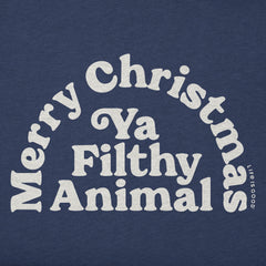 Men's Merry Christmas Ya Filthy Animal Arch Short Sleeve Crusher Tee