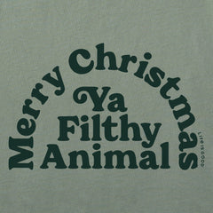 Men's Merry Christmas Ya Filthy Animal Arch Short Sleeve Crusher Tee