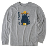 Men's Meowdy Cowboy Cat Long Sleeve Crusher Tee