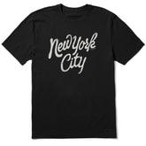 Men's New York City Script Short Sleeve Crusher Tee