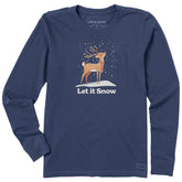 Women's Let it Snow Deer Long Sleeve Crusher Tee