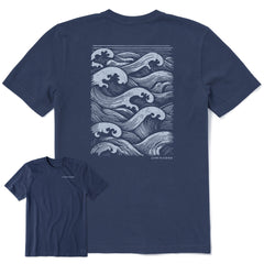Men's Ocean Waves Short Sleeve Crusher Tee