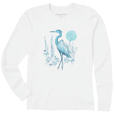 Women's Heron in the Reeds Long Sleeve Crusher Tee