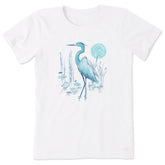 Women's Heron in the Reeds Short Sleeve Crusher Tee