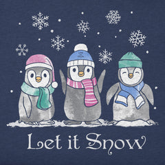 Women's Let it Snow Penguins Simply True Fleece Crew