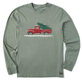 Men's Old Christmas Tree Long Sleeve Crusher Tee