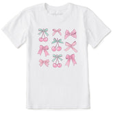 Kids Cherries and Ribbons Short Sleeve Crusher Tee