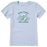 Women's Good Things Are Coming Frog Short Sleeve Crusher Tee