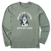 Men's What Am I Doing With My Lives Long Sleeve Crusher Tee