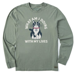 Men's What Am I Doing With My Lives Long Sleeve Crusher Tee