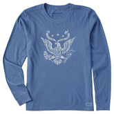 Women's Home Sweet Home USA Eagle Long Sleeve Crusher Tee