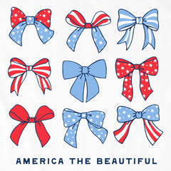 Women's America the Beautiful Bows Short Sleeve Crusher Tee