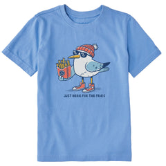 Kids Here for the Fries Seagull Short Sleeve Crusher Tee