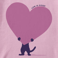 Kids Cat with Heart Short Sleeve Crusher Tee