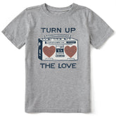 Kids Turn Up the Love Stereo Short Sleeve Crusher Tee