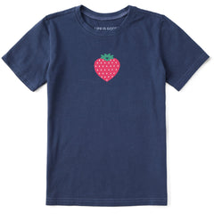 Kids Mini Strawberry Heart Short Sleeve Crusher Tee