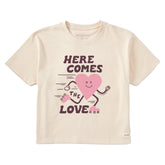 Women's Here Comes the Love Short Sleeve Crusher Boxy Tee