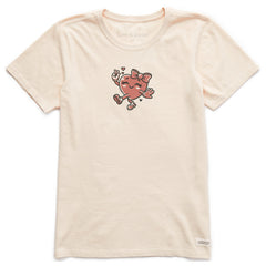 Women's Happy Heart Short Sleeve Crusher Tee