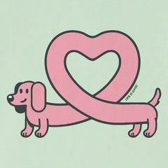 Kids Weiner Dog Heart Short Sleeve Crusher Tee