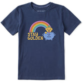 Kids Stay Golden Retriever Short Sleeve Crusher Tee
