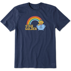 Men's Stay Golden Retriever Short Sleeve Crusher Tee