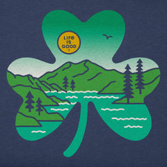 Women's Irish Shamrock Landscape Long Sleeve Crusher Vee