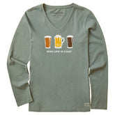 Women's Irish Life is Good Long Sleeve Crusher Vee