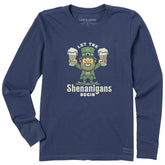 Women's Let the Shenanigans Begin Leprechaun Long Sleeve Crusher Tee