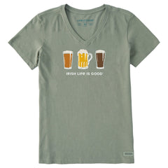 Women's Irish Life is Good Short Sleeve Crusher Vee