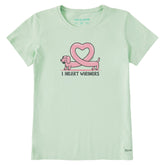 Women's I Heart Weiners Short Sleeve Crusher Tee