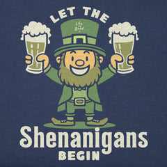 Women's Let the Shenanigans Begin Leprechaun Short Sleeve Crusher Tee