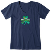 Women's Irish Shamrock Landscape Short Sleeve Crusher Vee
