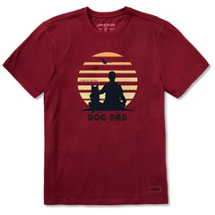 Men's Dog Dad Retro Beach View Short Sleeve Crusher Tee