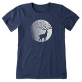 Women's Antlers in the Moonlight Short Sleeve Crusher Tee