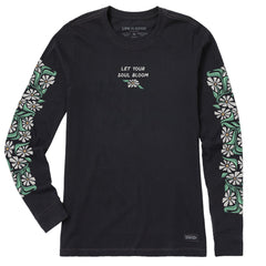 Women's Let Your Soul Bloom Daisies Long Sleeve Crusher Tee