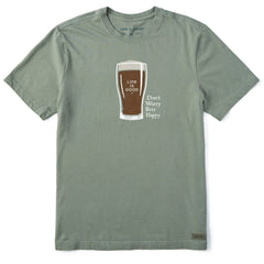 Men's Don't Worry Beer Happy Short Sleeve Crusher Tee