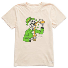 Women's Free Refills St. Patrick's Day Short Sleeve Crusher Tee
