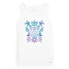 Women's Folk Art Garden Tie Dye Crusher Tank