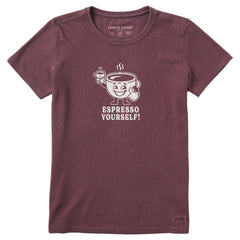 Women's Espresso Yourself Guy Short Sleeve Crusher Tee