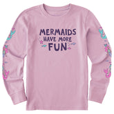 Kids Mermaids Have More Fun Fish Long Sleeve Crusher Tee