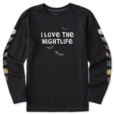 Kids I Love the Nightlife Long Sleeve Crusher Tee