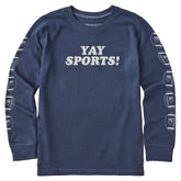 Kids Yay Sports! Long Sleeve Crusher Tee