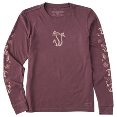 Women's Fall Mushrooms Long Sleeve Crusher Tee