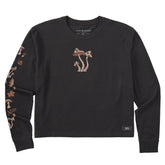 Women's Fall Mushrooms Long Sleeve Crusher Boxy Tee