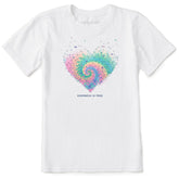 Kids Evaporating Heart Tie Dye Short Sleeve Crusher Tee